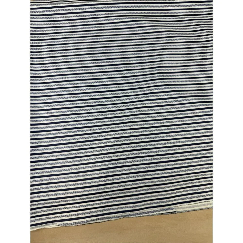 Vintage Blue Striped Fabric Pinstripe 60x72” Polyester Blend